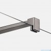 New Trendy Nesta Gunmetal  Brushed parawan nawannowy ze wspornikiem prostopadłym 50x150 cm grafit szczotkowany/szkło przejrzyste P-0221-WP
